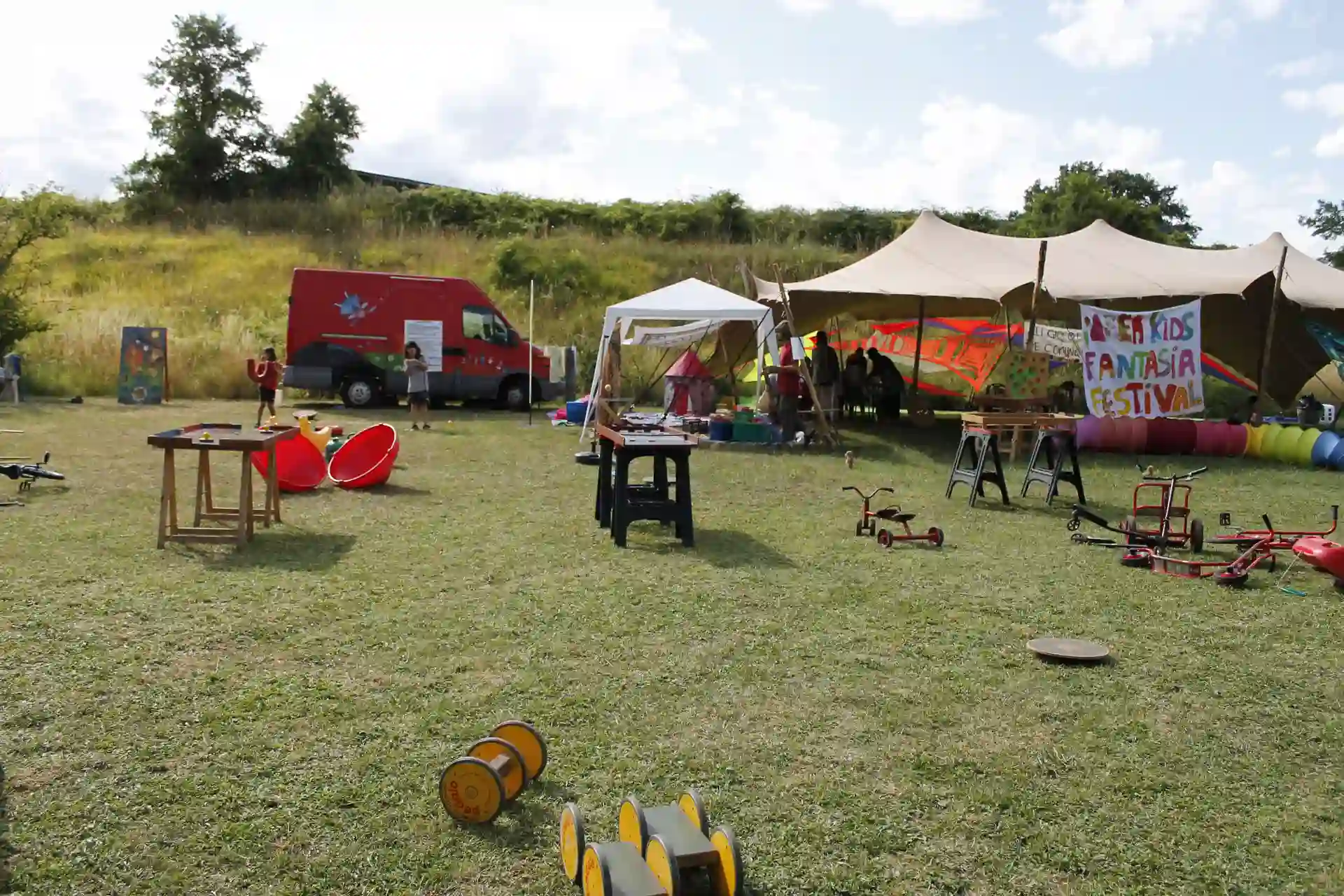 Little Spirits festival playground — a panoramic view of the kids area